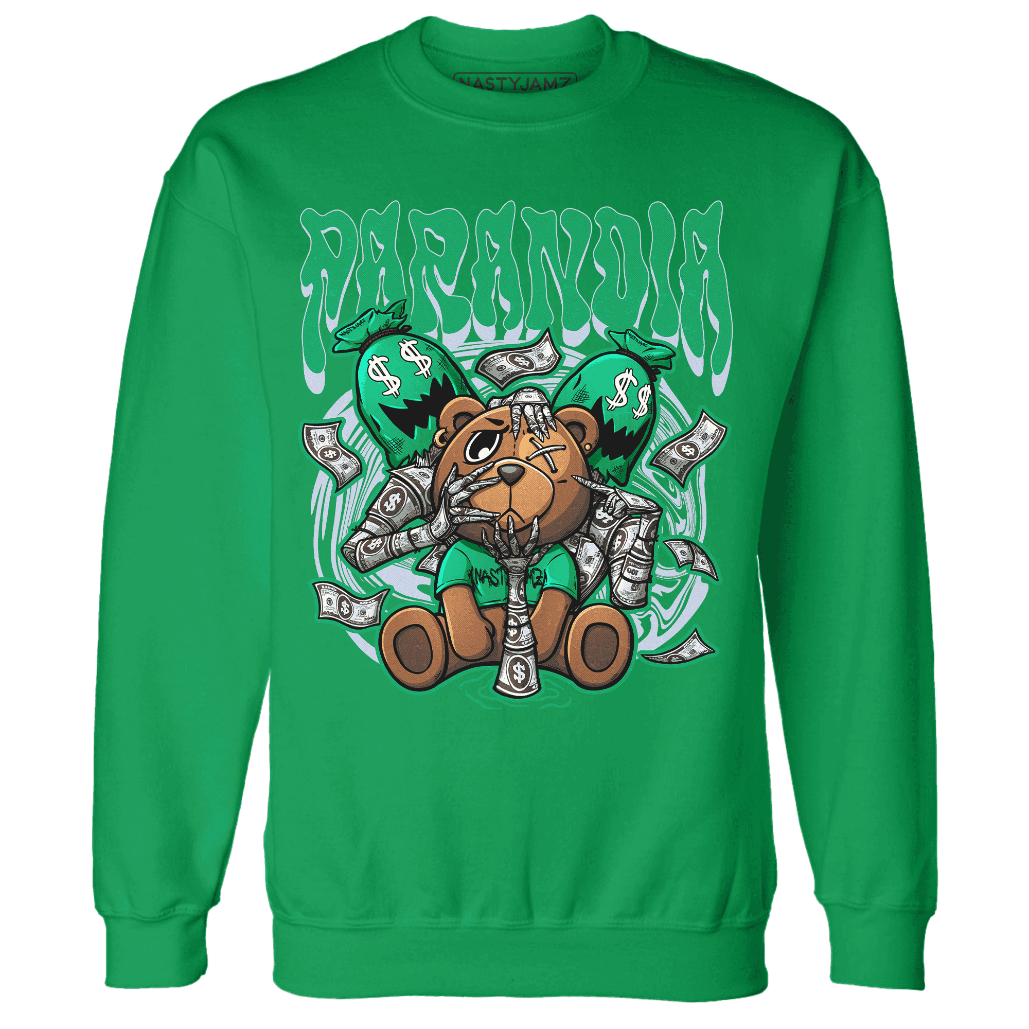 Lucky Green 5s Sweatshirt Match Paranoia Money BER - NastyJamz