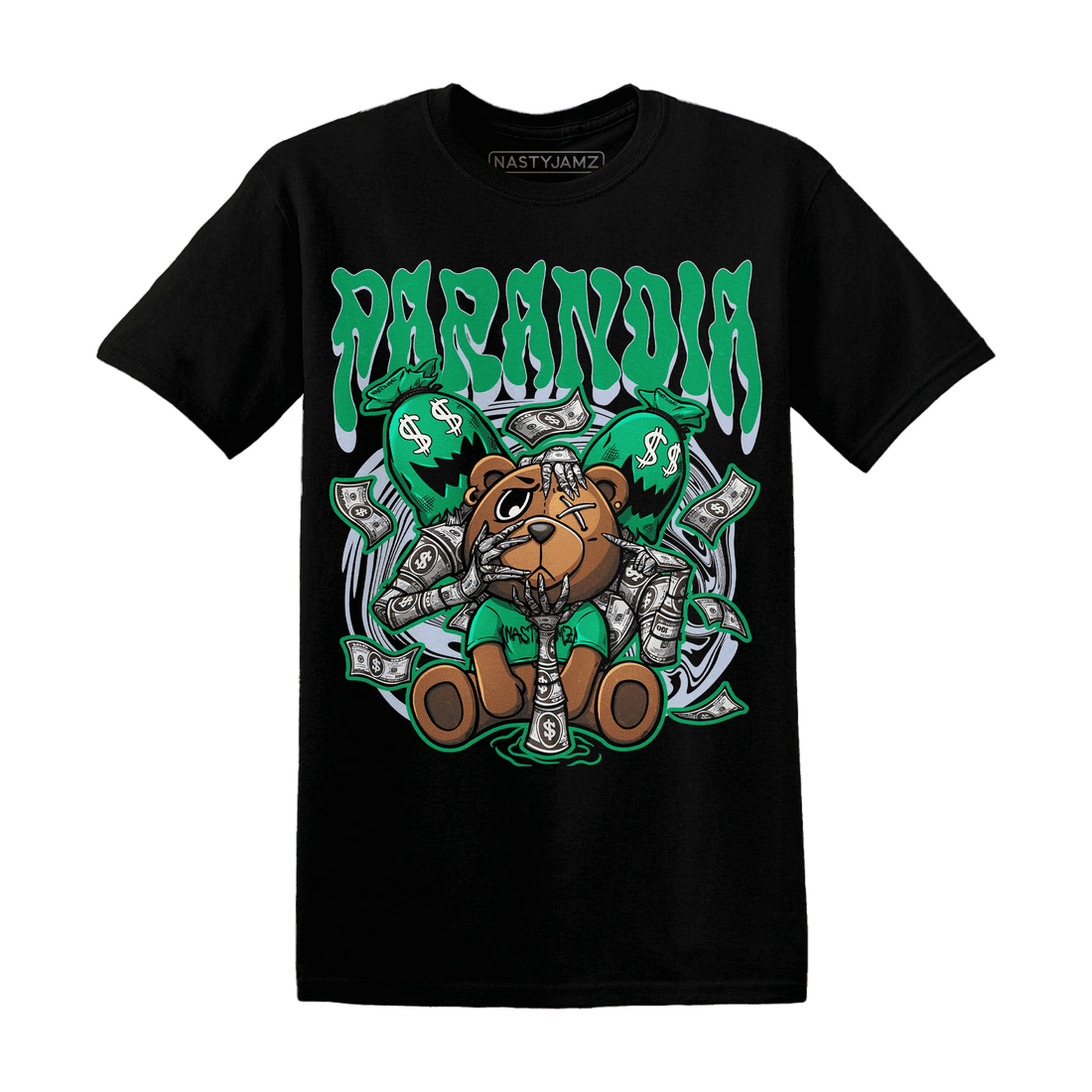 Lucky Green 5s T Shirt Match Paranoia Money BER - NastyJamz