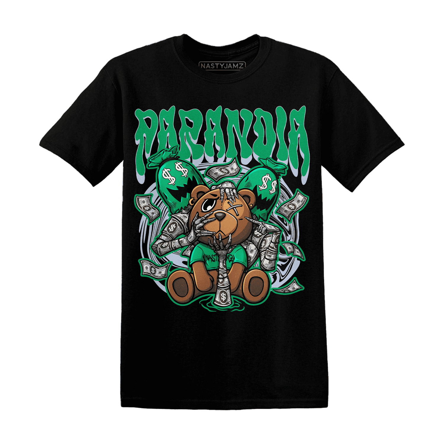 Lucky Green 5s T Shirt Match Paranoia Money BER - NastyJamz