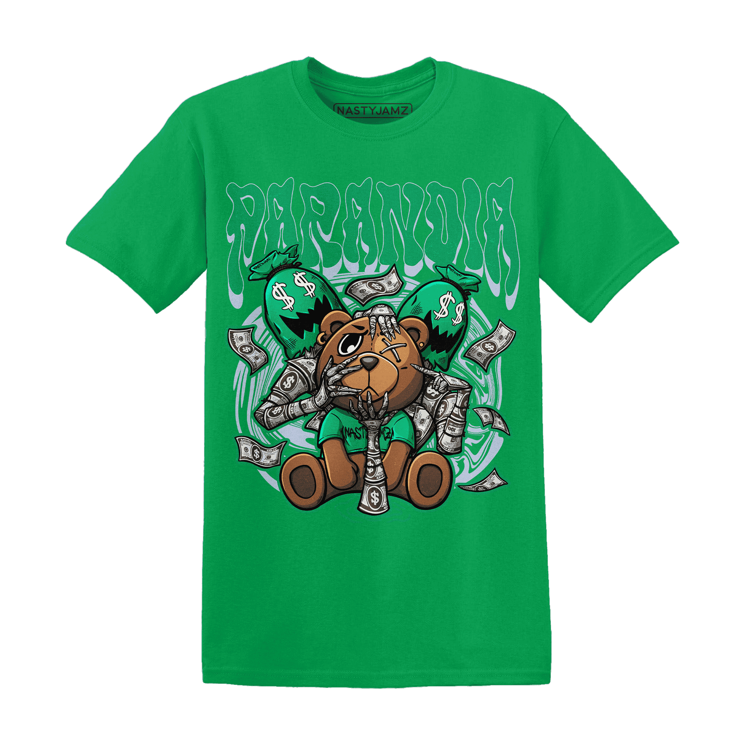 Lucky Green 5s T Shirt Match Paranoia Money BER - NastyJamz