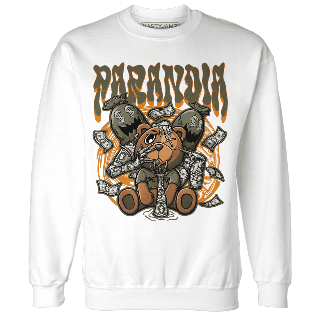 Olive 5s Sweatshirt Match Paranoia Money BER - NastyJamz