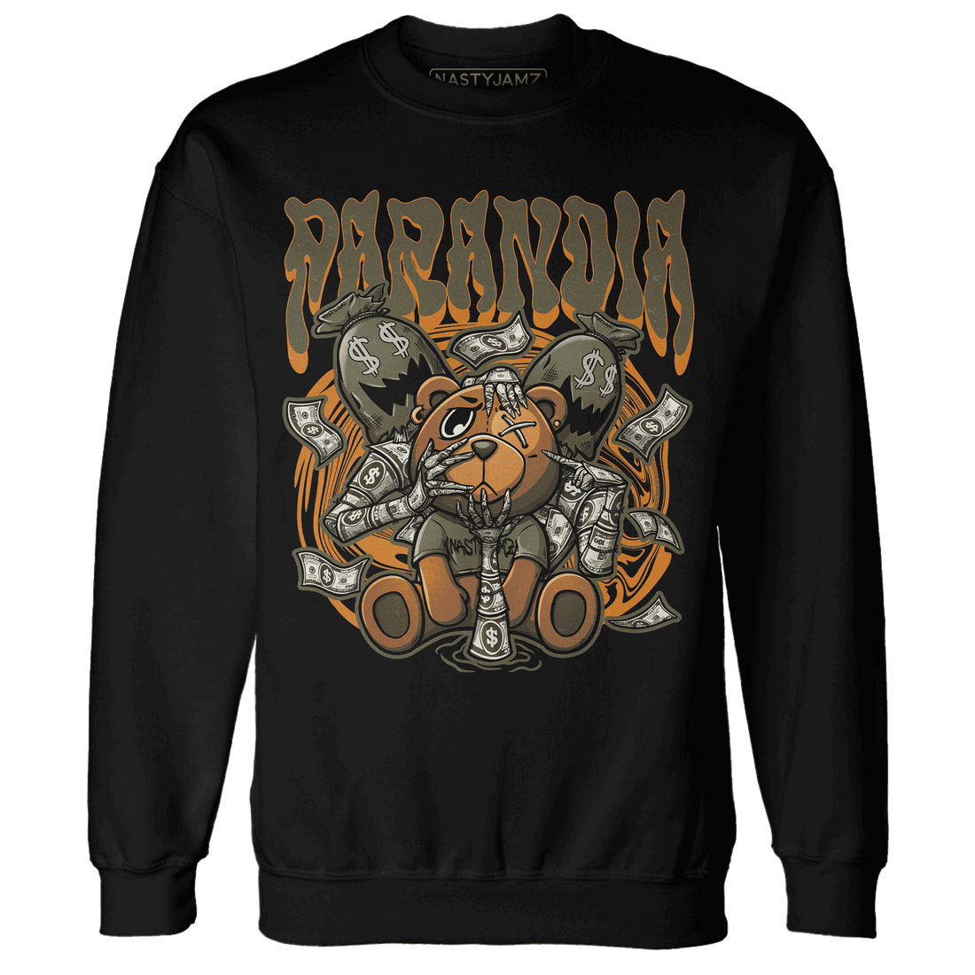 Olive 5s Sweatshirt Match Paranoia Money BER - NastyJamz