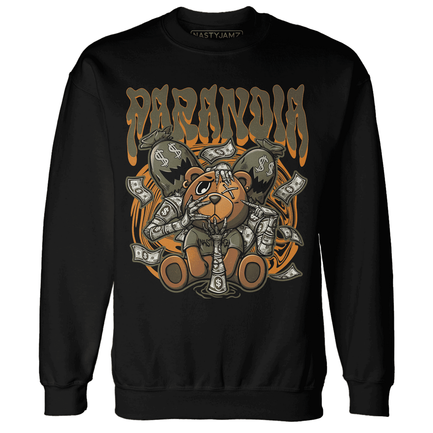 Olive 5s Sweatshirt Match Paranoia Money BER - NastyJamz