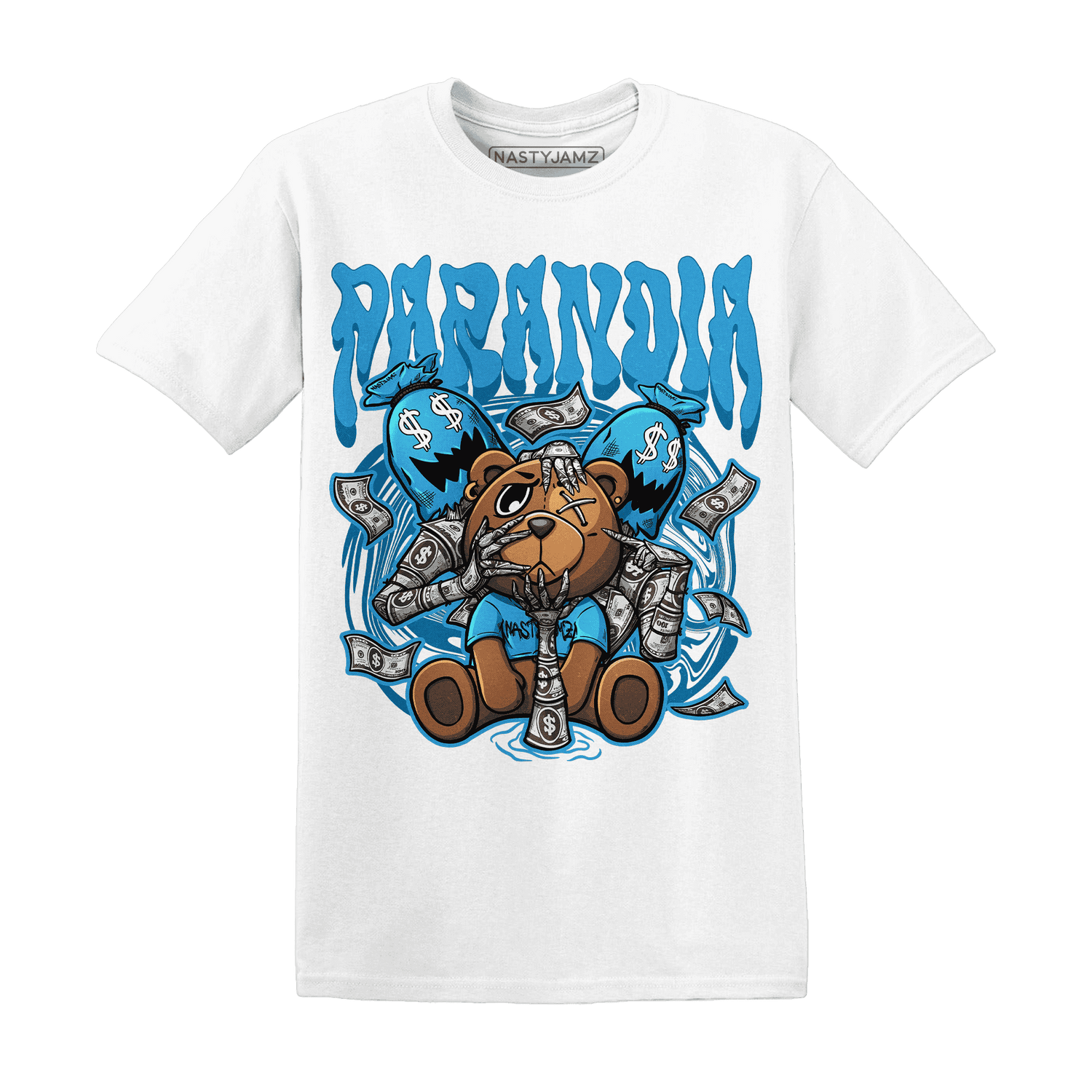 Powder Blue 9s T Shirt Match Paranoia Money BER - NastyJamz