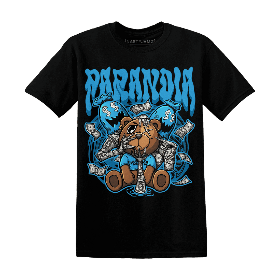 Powder Blue 9s T Shirt Match Paranoia Money BER - NastyJamz