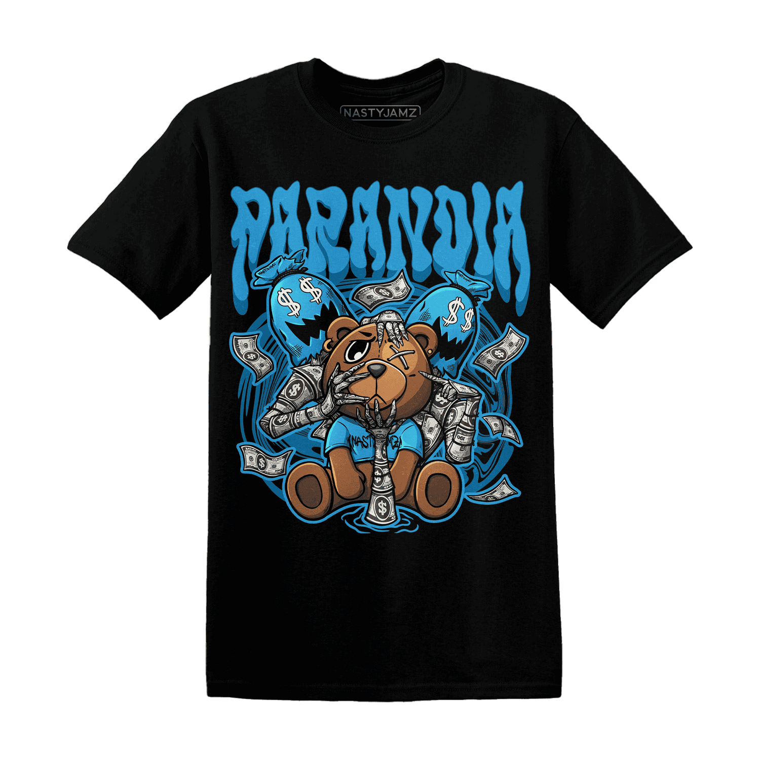 Powder Blue 9s T Shirt Match Paranoia Money BER - NastyJamz
