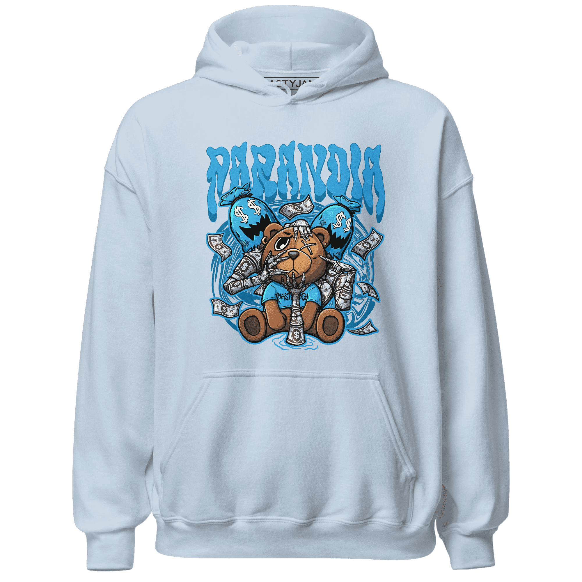 Jordan 9 Powder Blue Hoodie Match Paranoia Money BER - NastyJamz