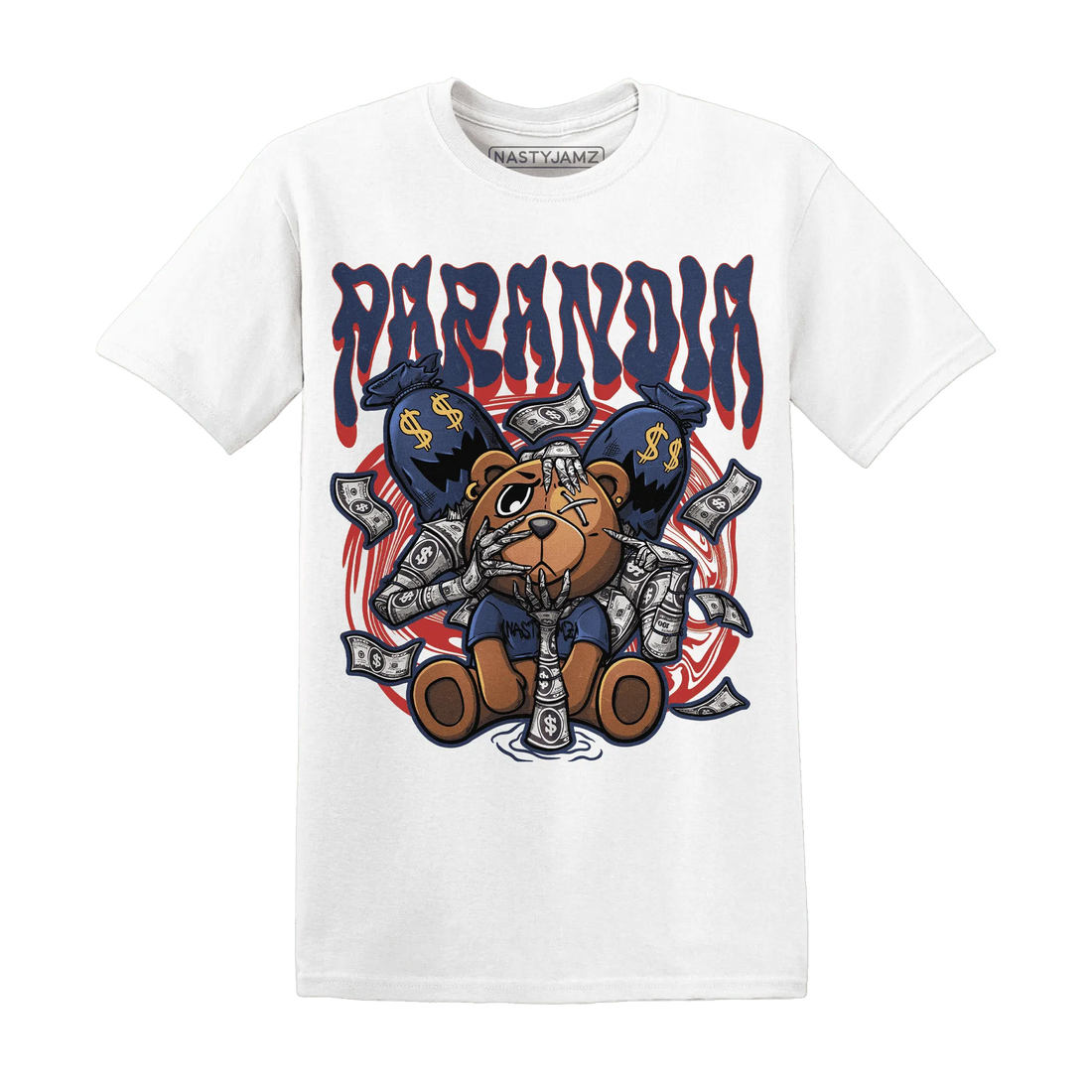 VaporMax-Air-Plus-Midnight-Navy-Gold-Black-NastyJamz-T-Shirt-Match-Paranoia-Money-BER