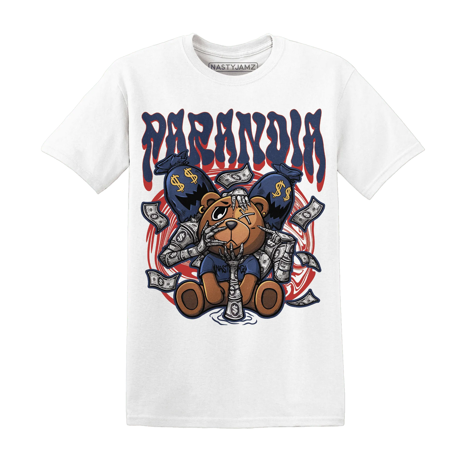 VaporMax-Air-Plus-Midnight-Navy-Gold-Black-NastyJamz-T-Shirt-Match-Paranoia-Money-BER