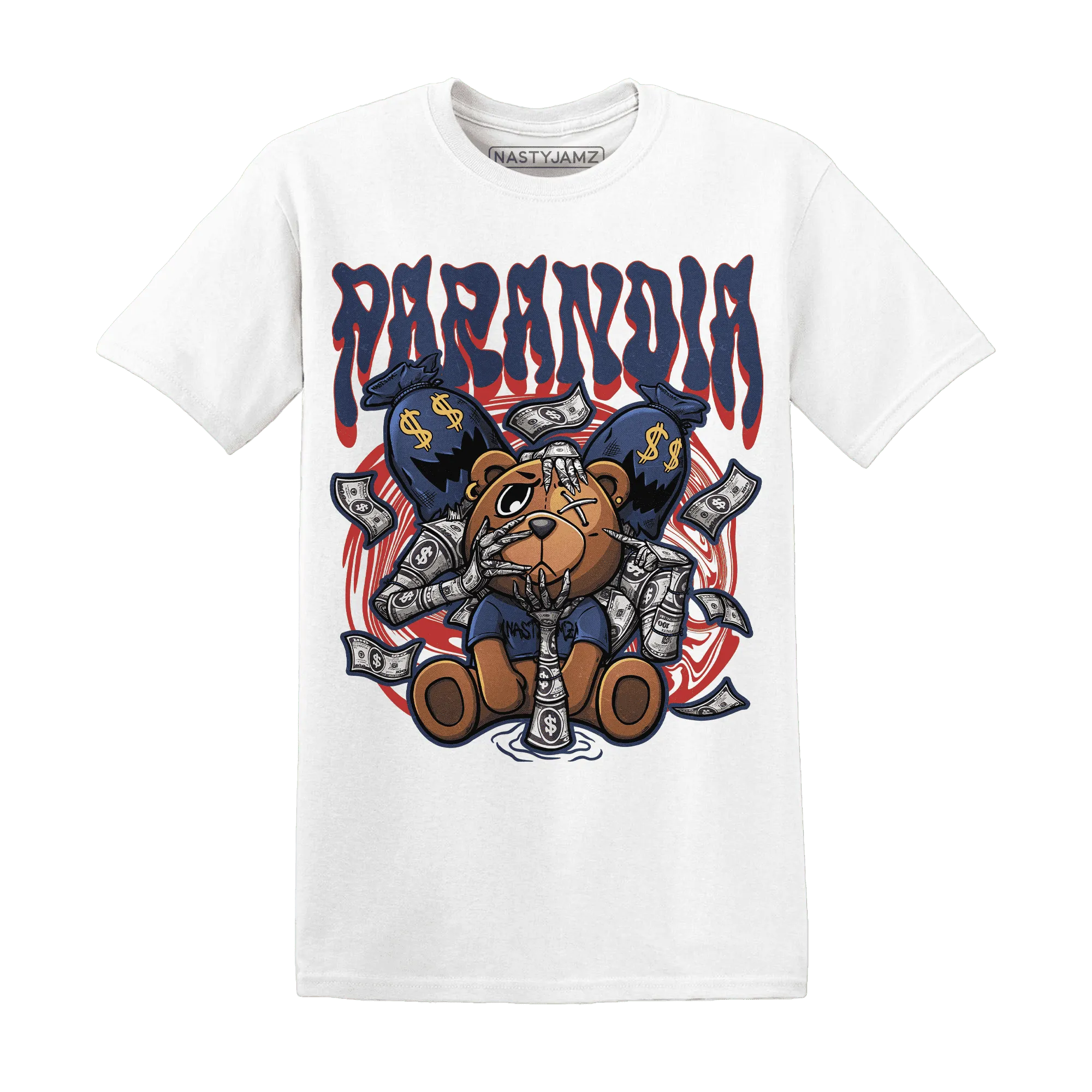VaporMax-Air-Plus-Midnight-Navy-Gold-Black-NastyJamz-T-Shirt-Match-Paranoia-Money-BER