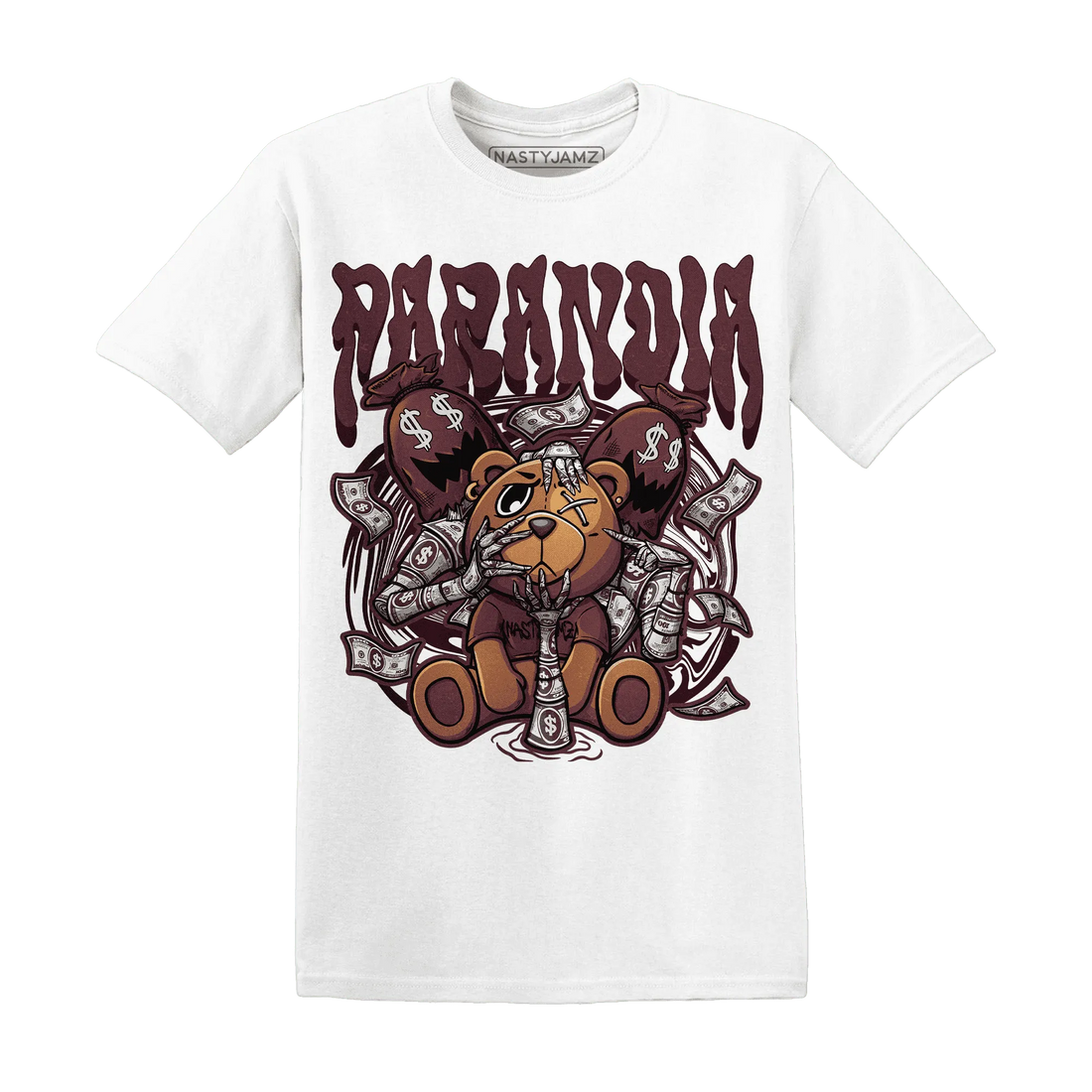 NastyJamz-VaporMax-Night-Maron-Burgundy-T-Shirt-Match-Paranoia-Money-BER