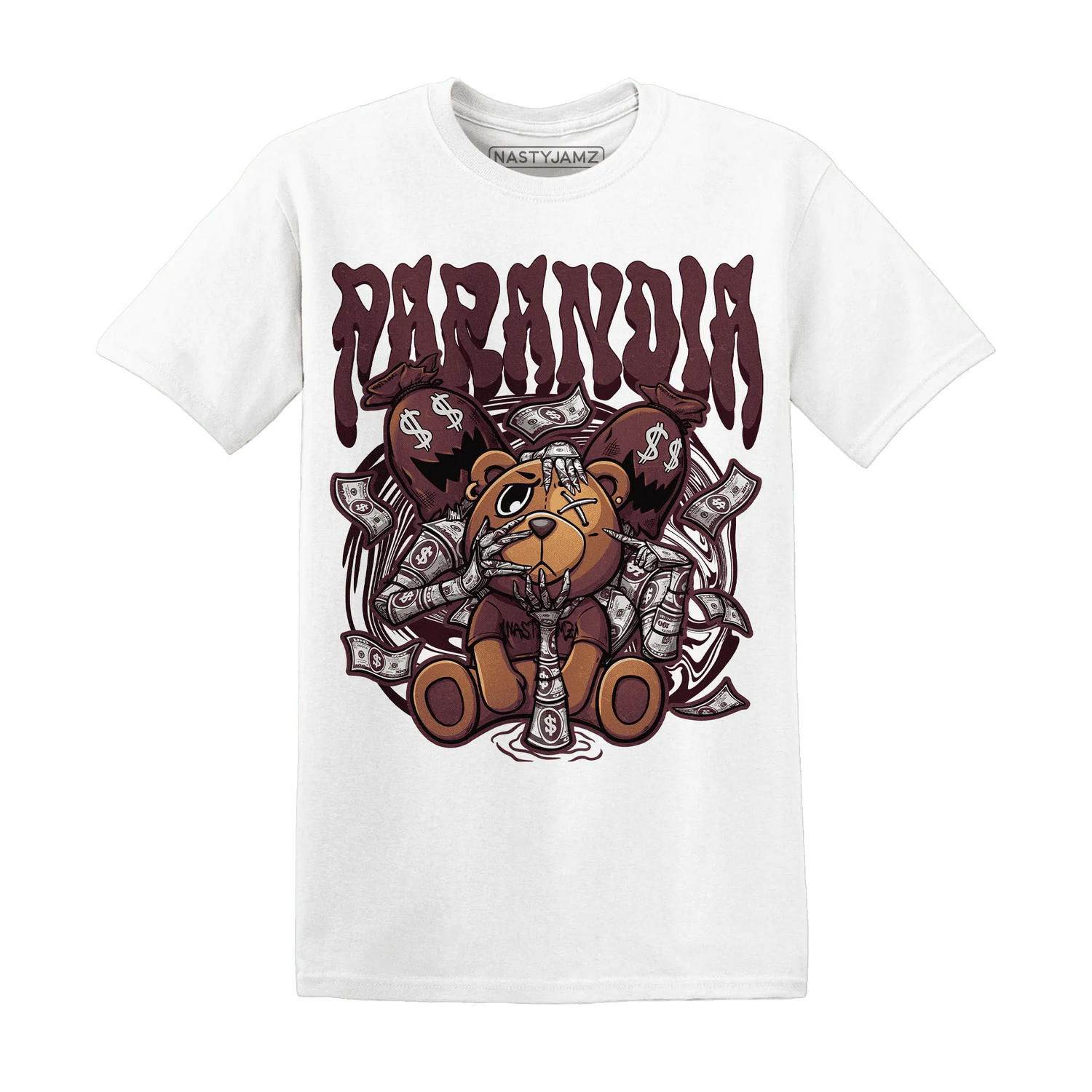 NastyJamz-VaporMax-Night-Maron-Burgundy-T-Shirt-Match-Paranoia-Money-BER