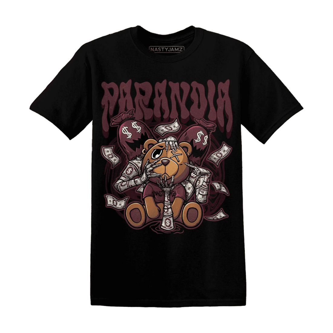 NastyJamz-VaporMax-Night-Maron-Burgundy-T-Shirt-Match-Paranoia-Money-BER