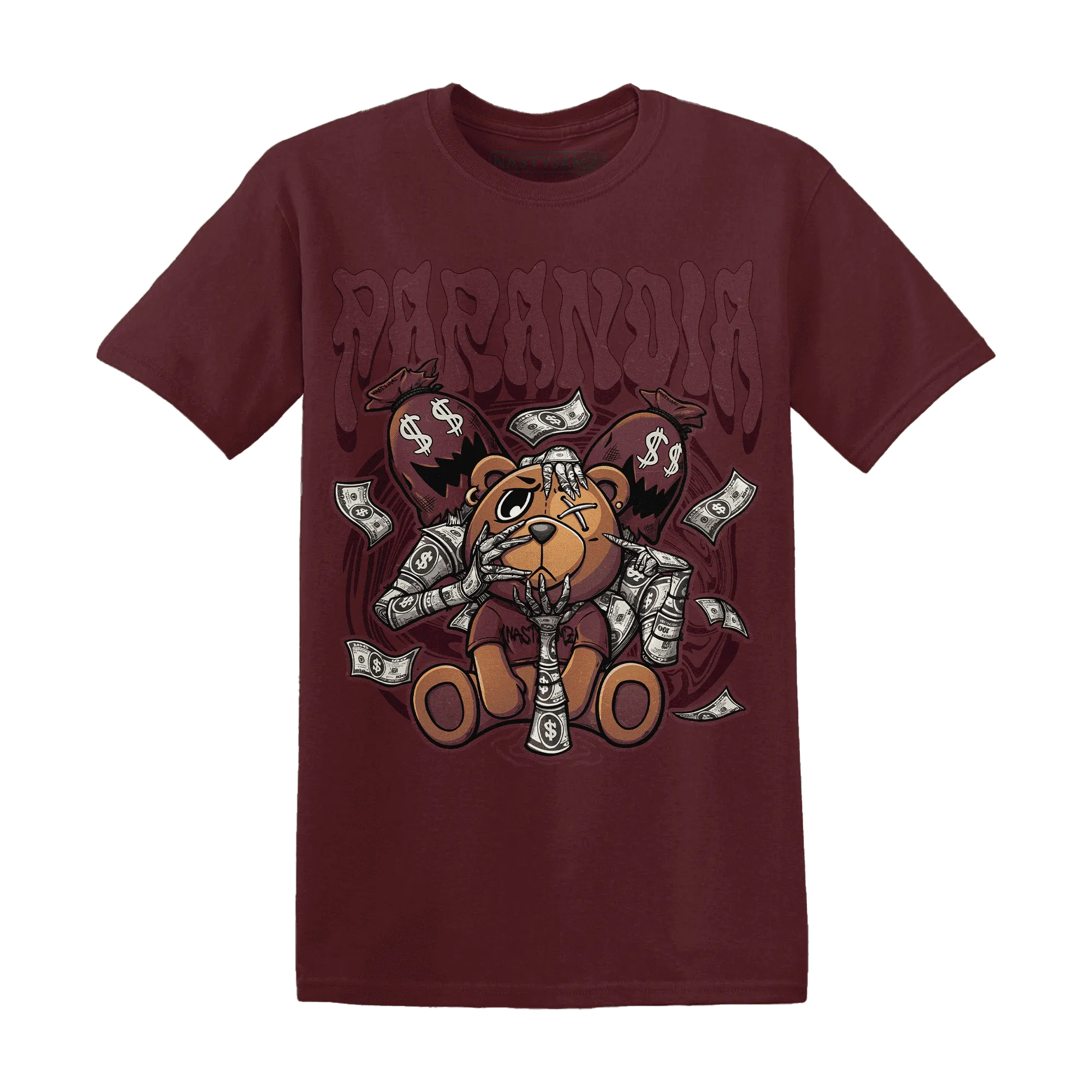 NastyJamz-VaporMax-Night-Maron-Burgundy-T-Shirt-Match-Paranoia-Money-BER