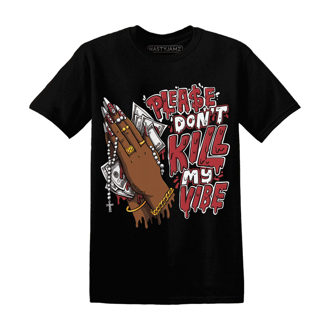 Black-Toe-Reimagined-Red-White-1s-T-Shirt-Match-Please-Don&