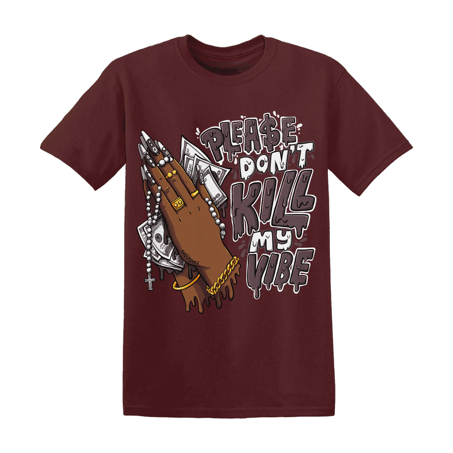 NastyJamz-Burgundy-Crush-3s-T-Shirt-Match-Please-Don&