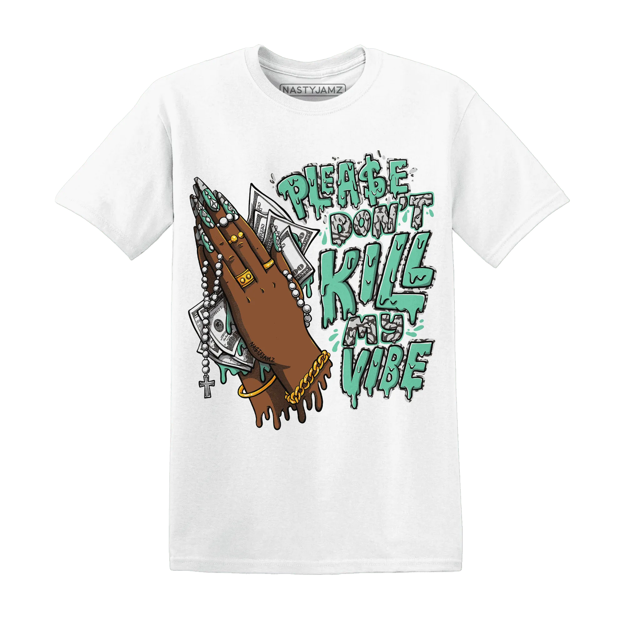 NastyJamz-Green-Glow-3s-T-Shirt-Match-Please-Don&