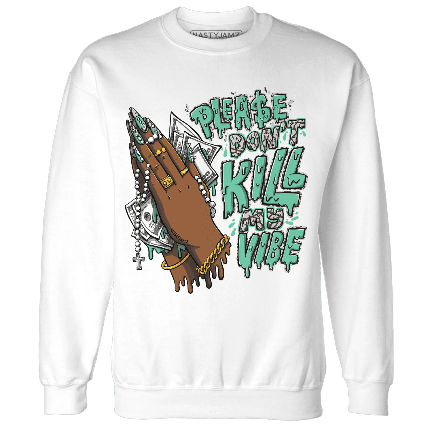 NastyJamz-Green-Glow-3s-Sweatshirt-Match-Please-Don&