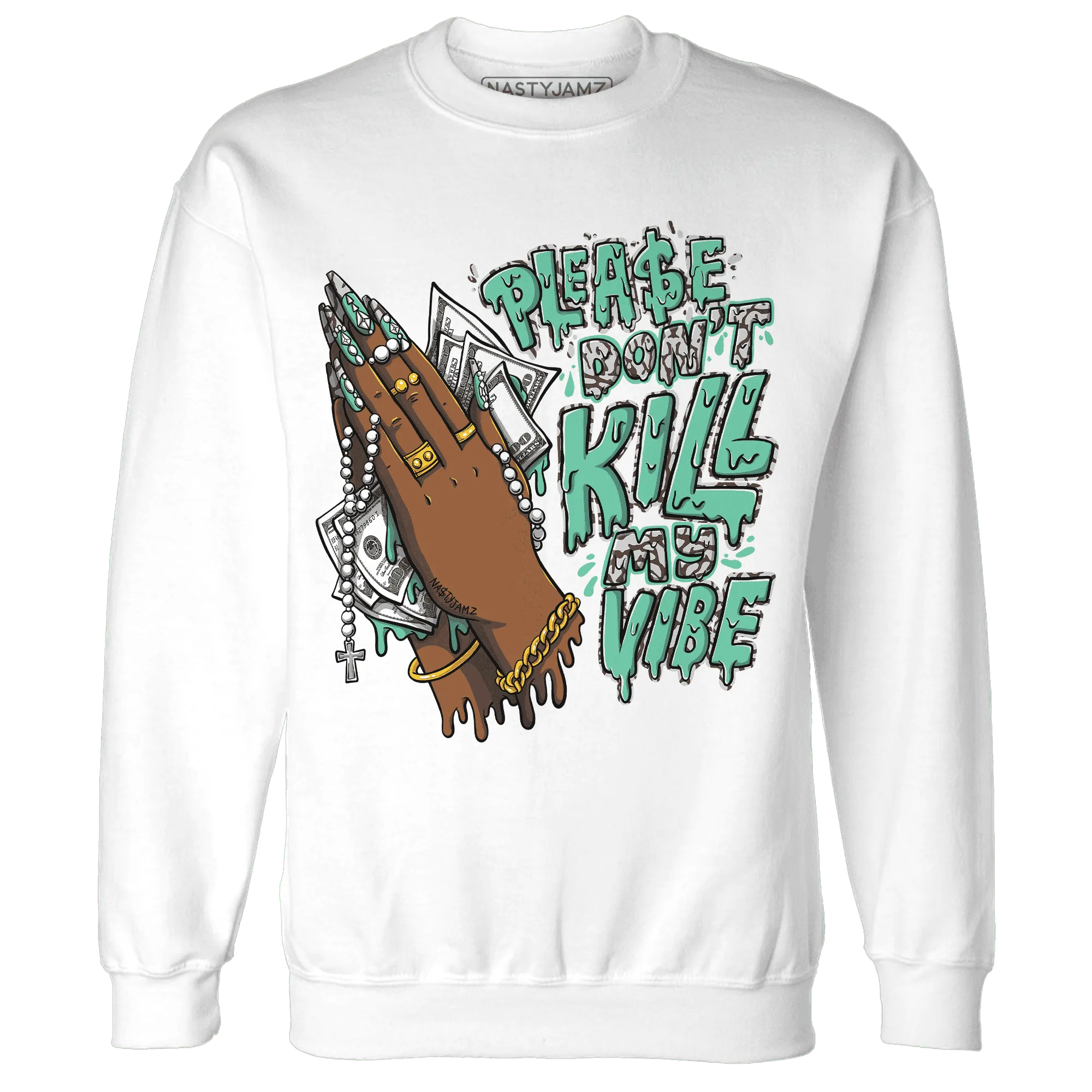NastyJamz-Green-Glow-3s-Sweatshirt-Match-Please-Don&