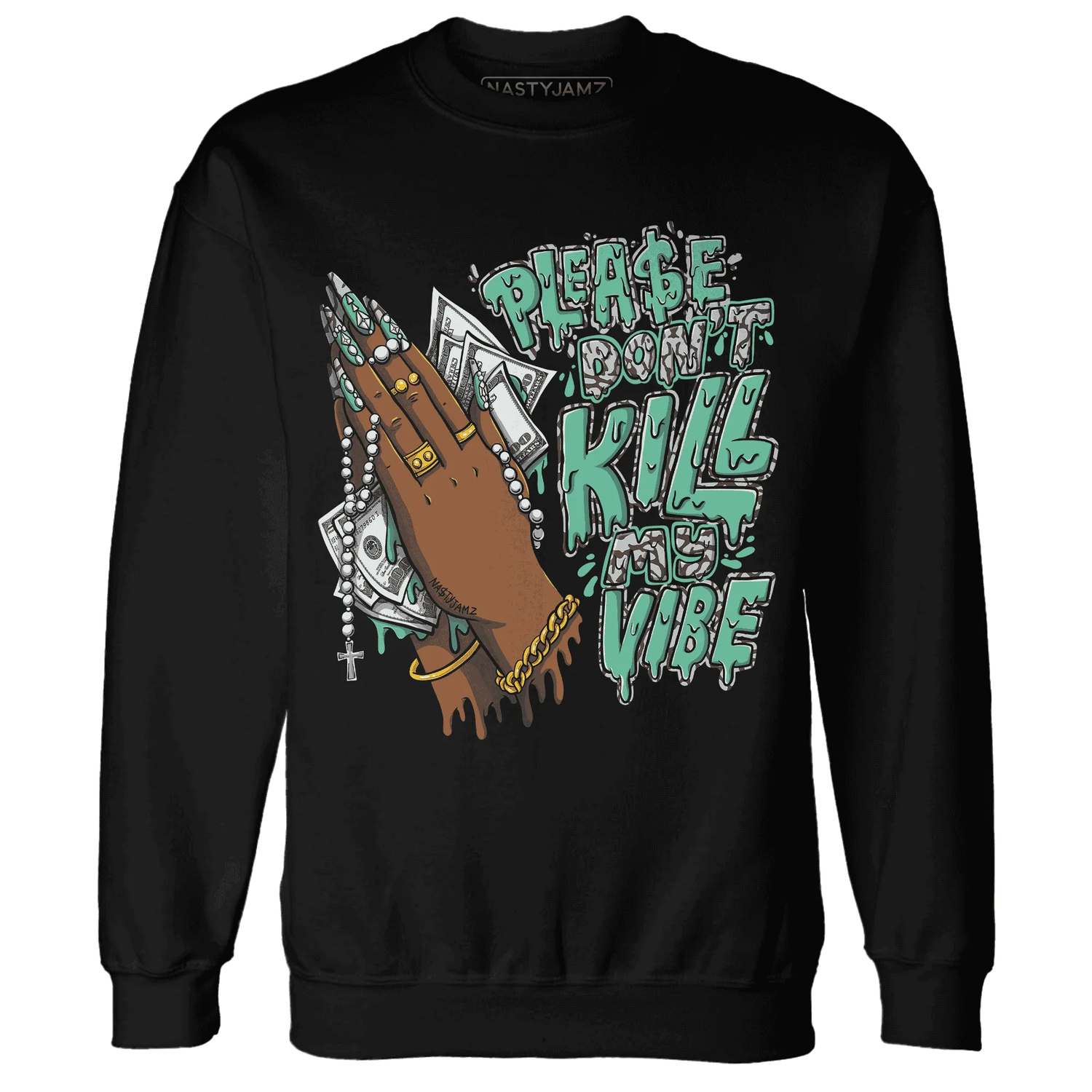 NastyJamz-Green-Glow-3s-Sweatshirt-Match-Please-Don&