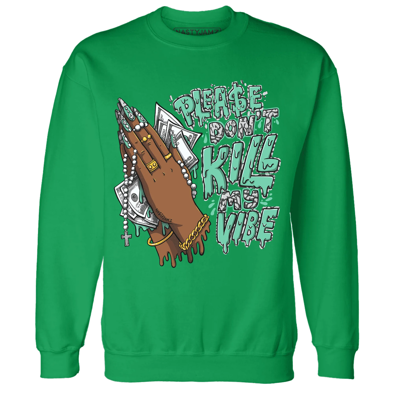 NastyJamz-Green-Glow-3s-Sweatshirt-Match-Please-Don&