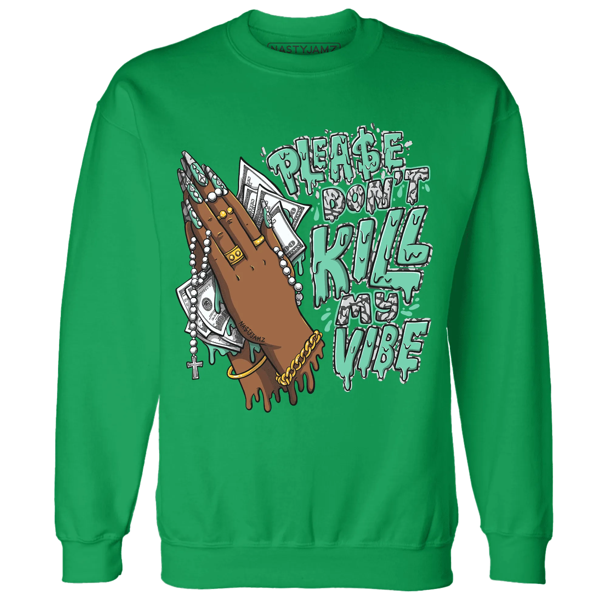 NastyJamz-Green-Glow-3s-Sweatshirt-Match-Please-Don&