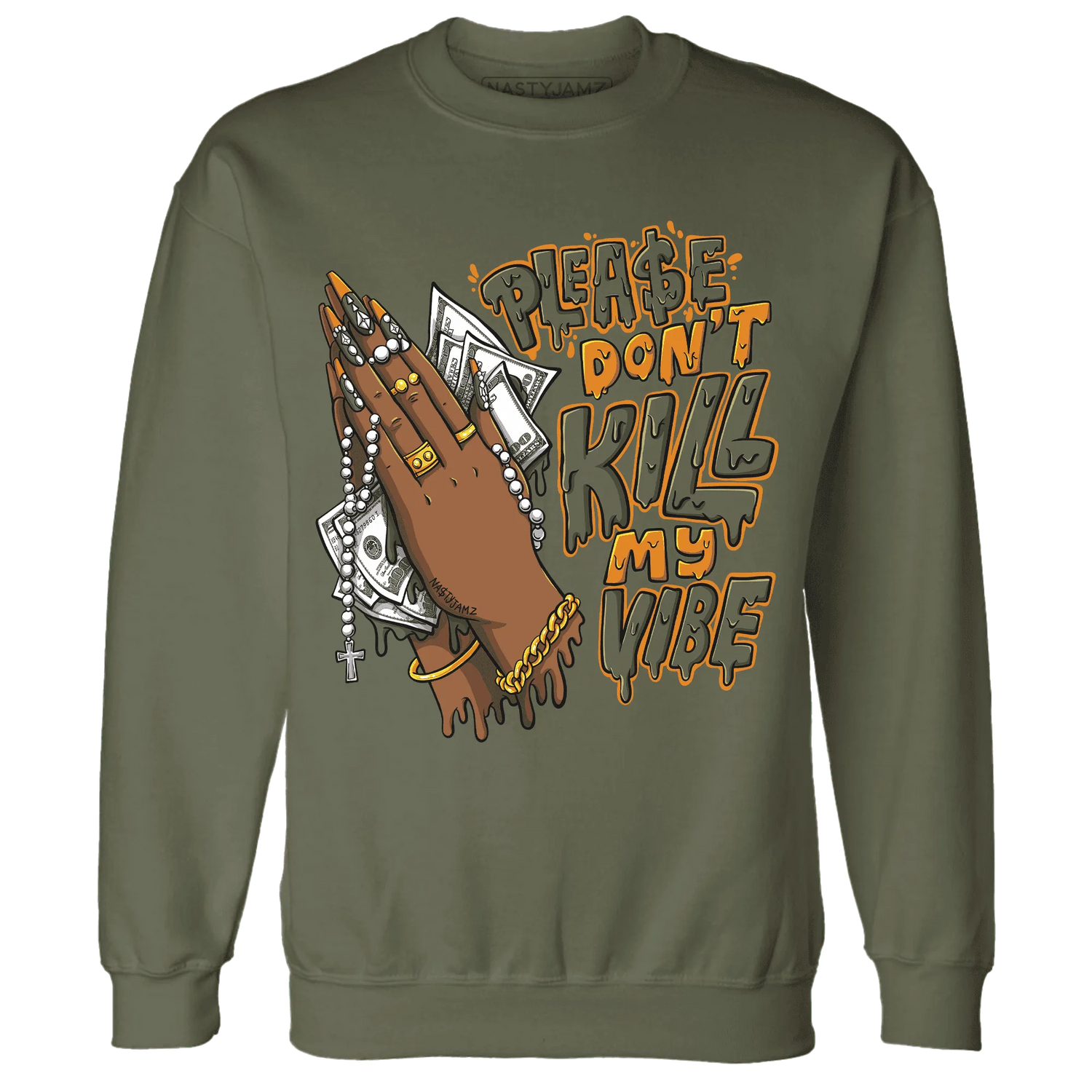 NastyJamz-Olive-5s-Sweatshirt-Match-Please-Don&