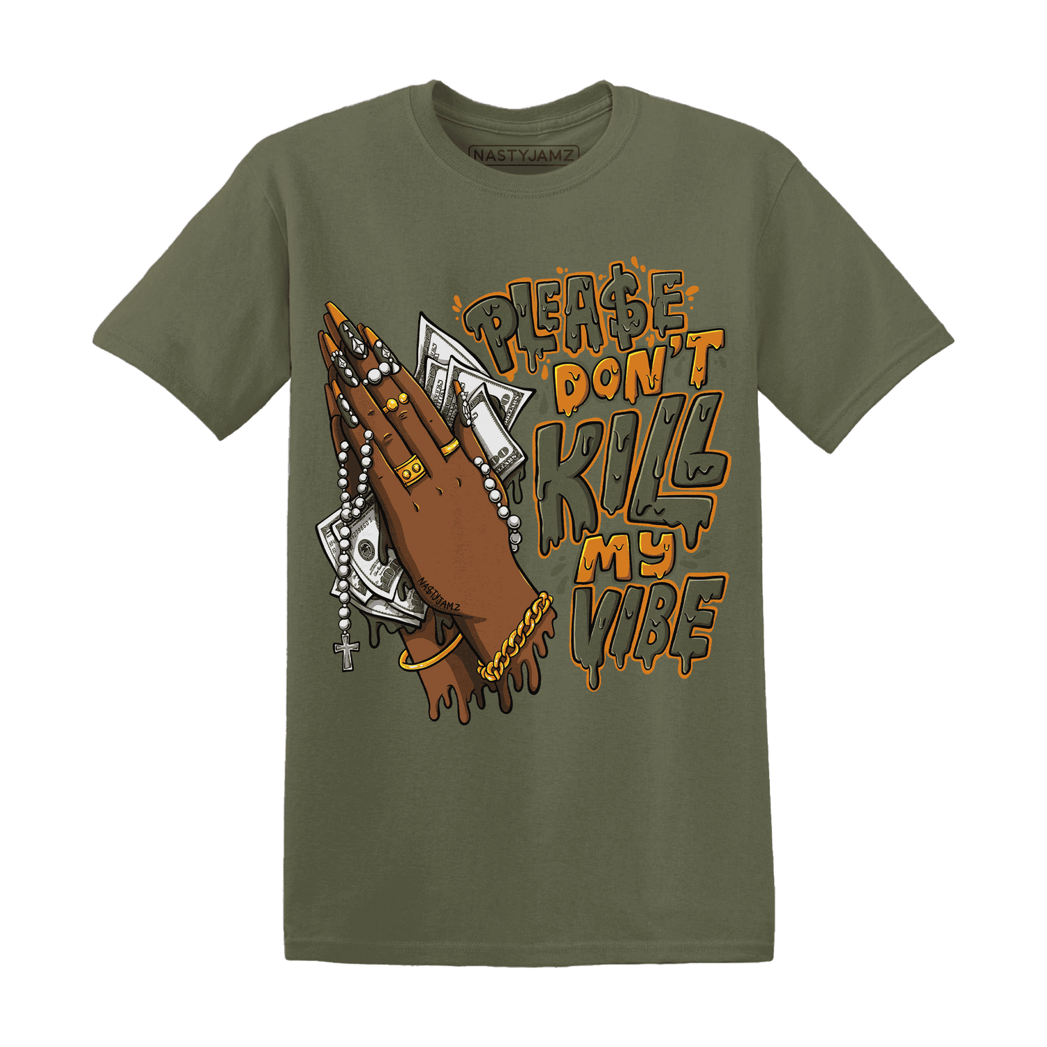 NastyJamz-Olive-5s-T-Shirt-Match-Please-Don&