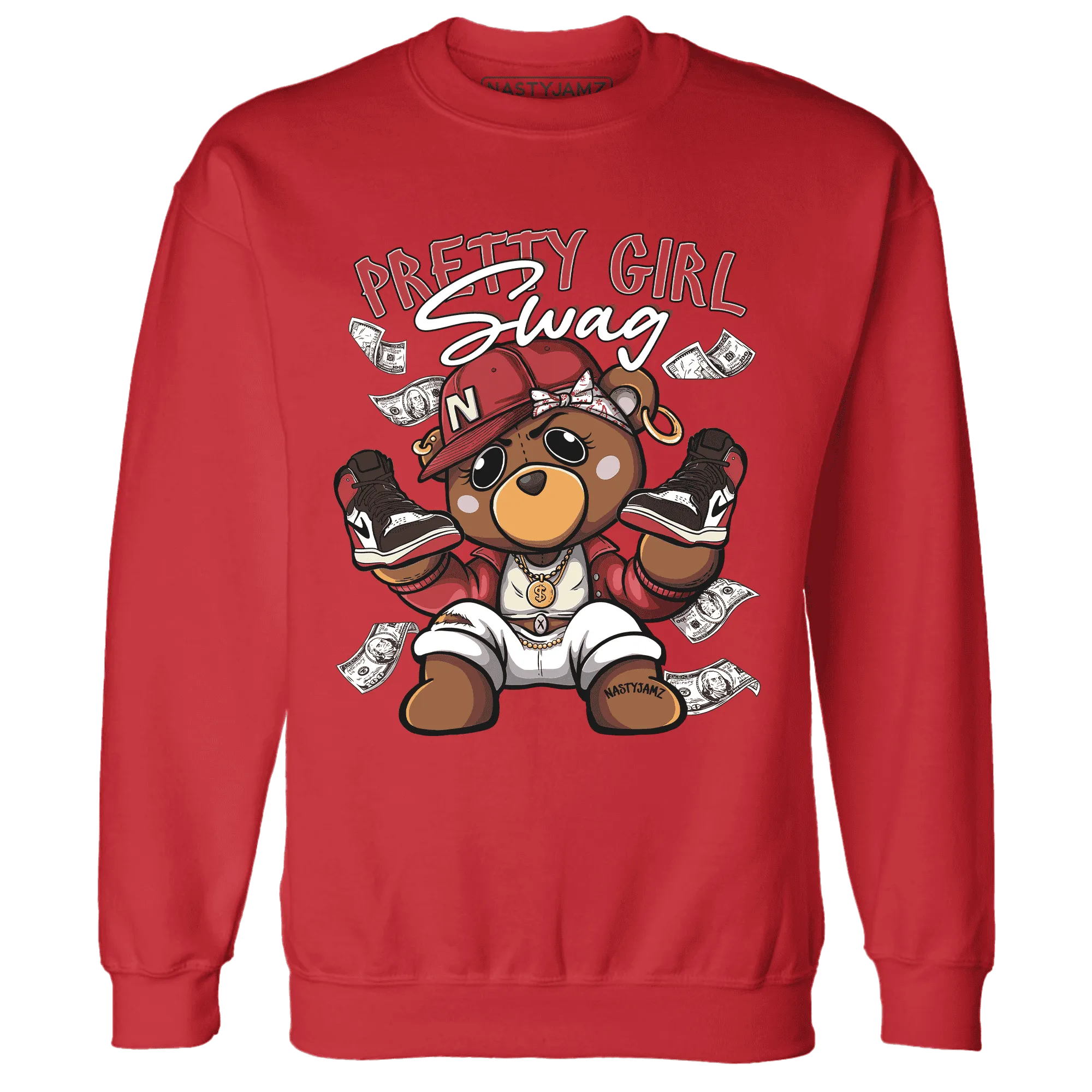 Black-Toe-Reimagined-Red-White-1s-NastyJamz-Sweatshirt-Match-Pretty-BERNIE