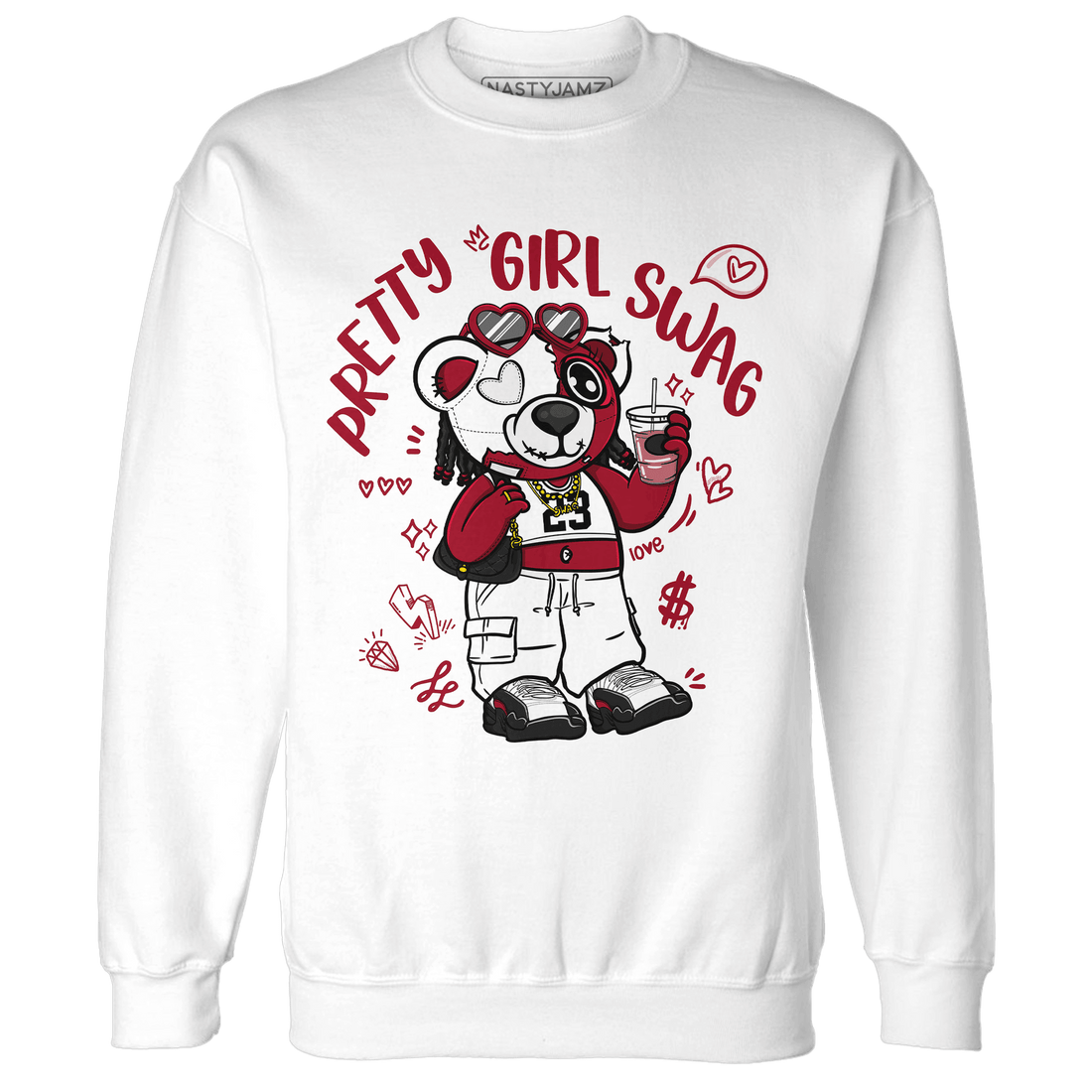 Retro Red Taxi 12s Sweatshirt Match Pretty Girl Swag BER - NastyJamz