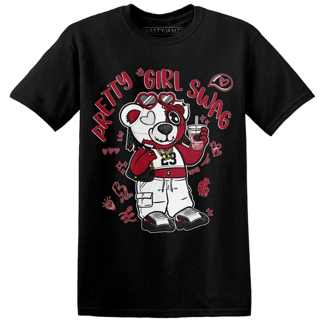 Retro Red Taxi 12s T Shirt Match Pretty Girl Swag BER - NastyJamz
