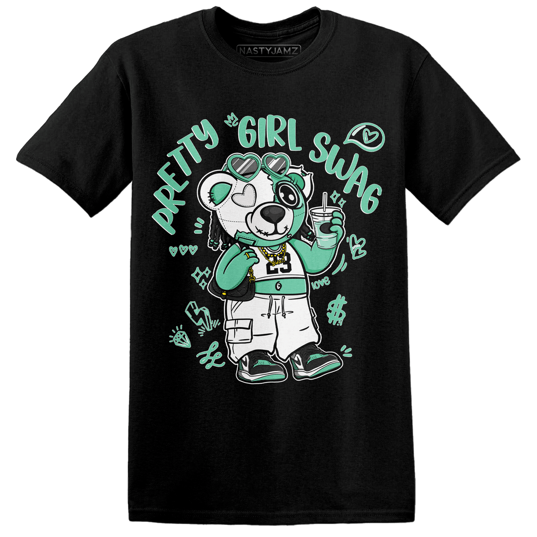 High OG Green Glow 1s T Shirt Match Pretty Girl Swag BER - NastyJamz