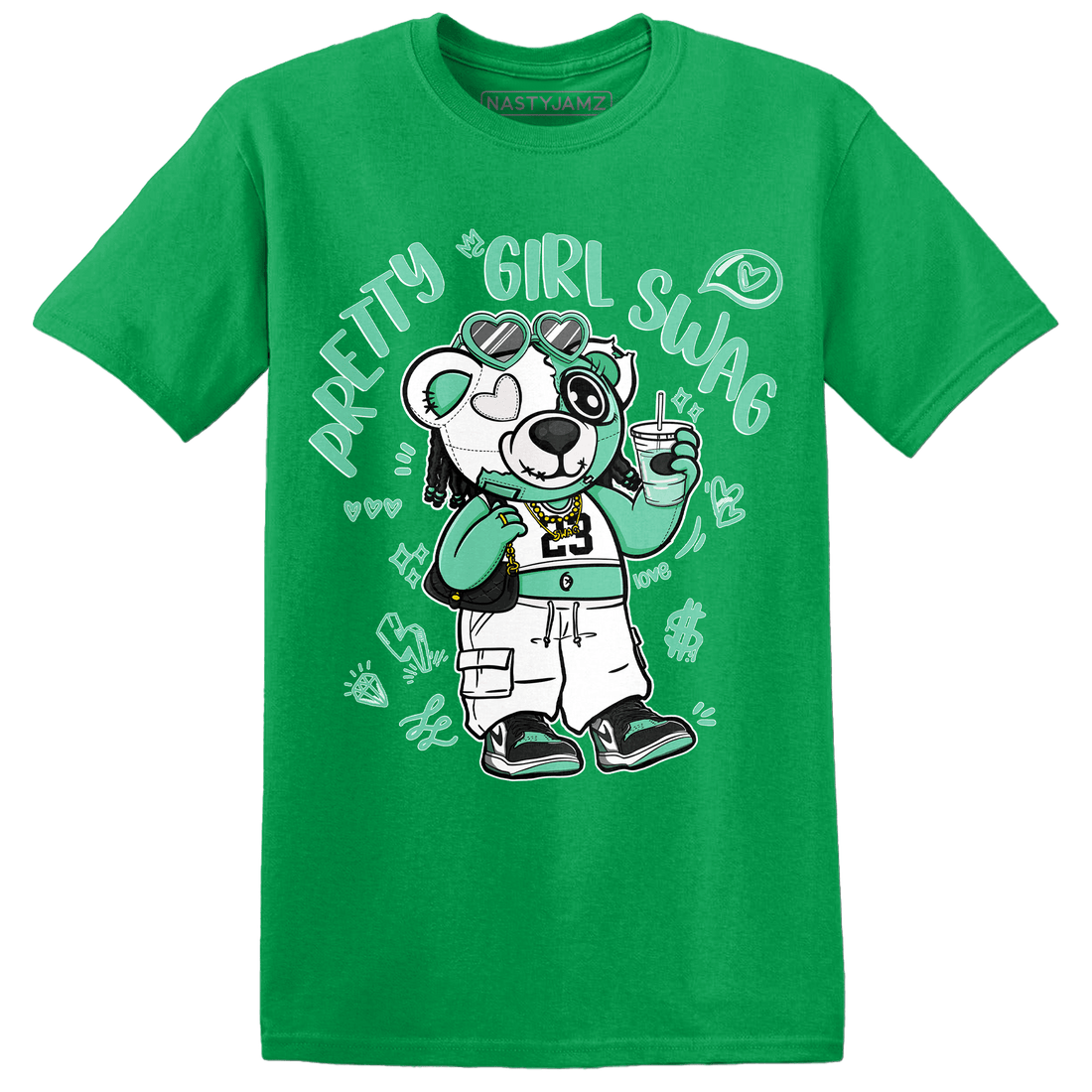 High OG Green Glow 1s T Shirt Match Pretty Girl Swag BER - NastyJamz