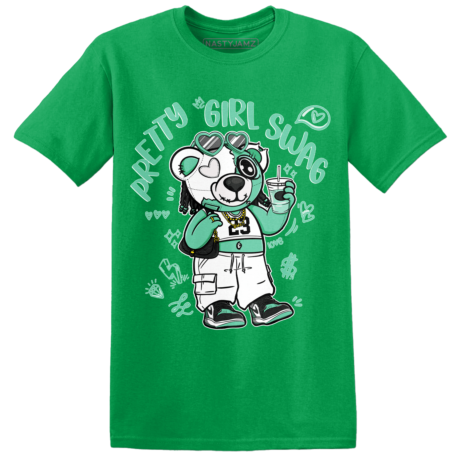 High OG Green Glow 1s T Shirt Match Pretty Girl Swag BER - NastyJamz