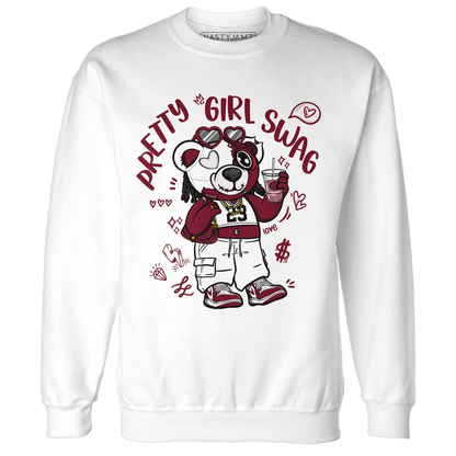High White Team Red 1s Sweatshirt Match Pretty Girl Swag BER - NastyJamz