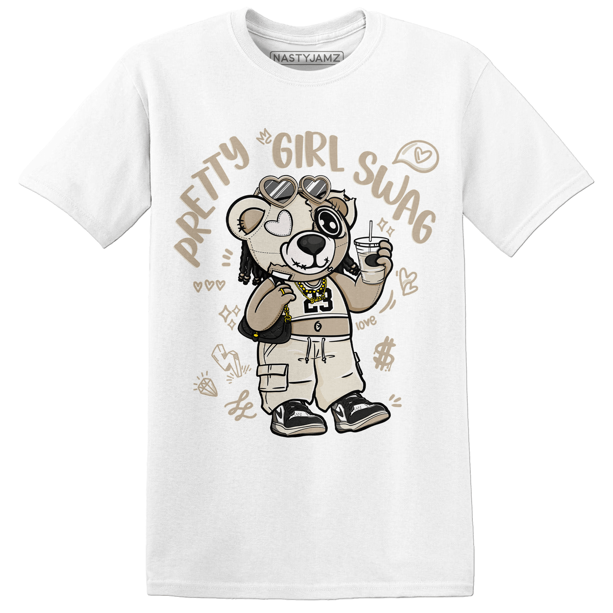 Latte 1s T Shirt Match Pretty Girl Swag BER - NastyJamz