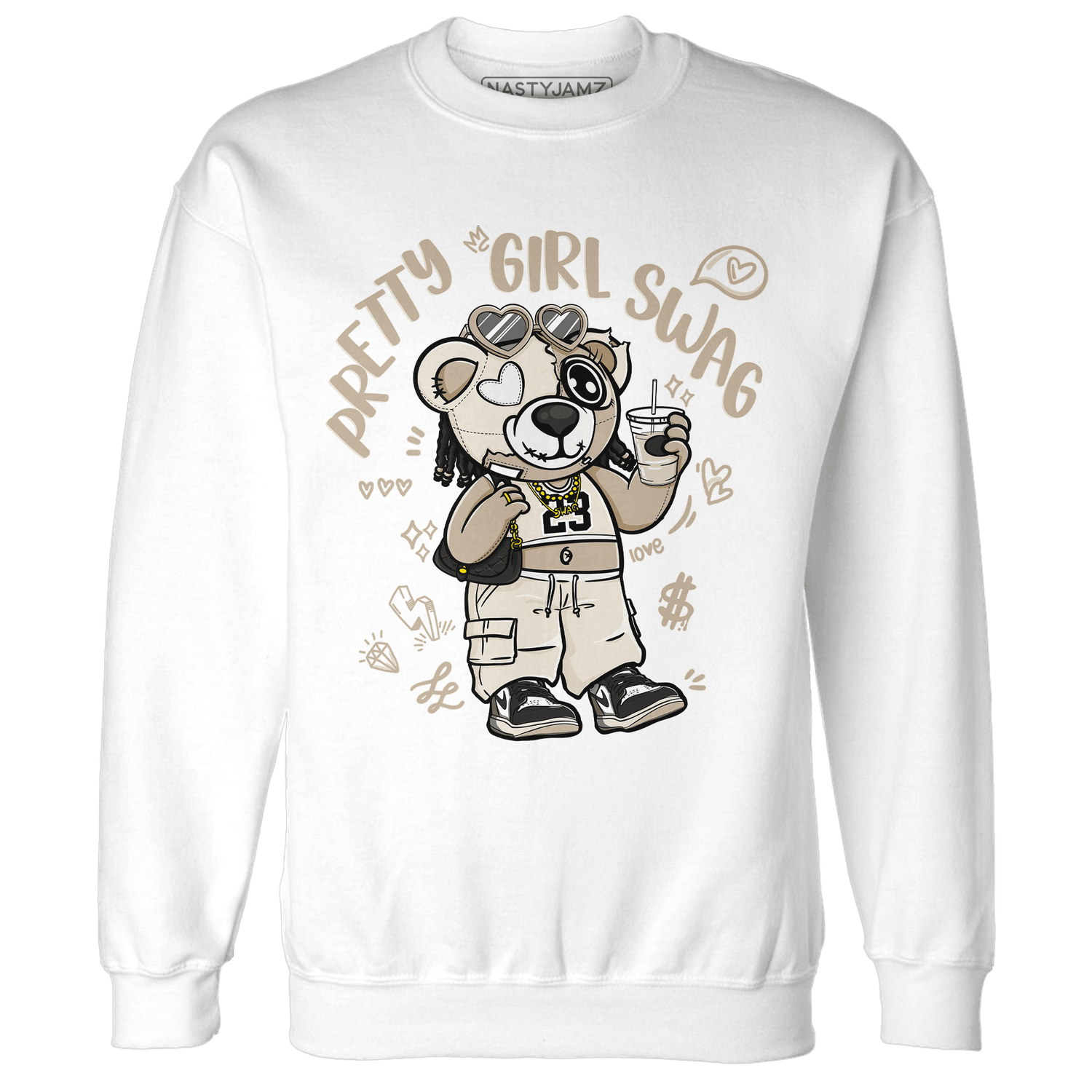 Latte 1s Sweatshirt Match Pretty Girl Swag BER - NastyJamz