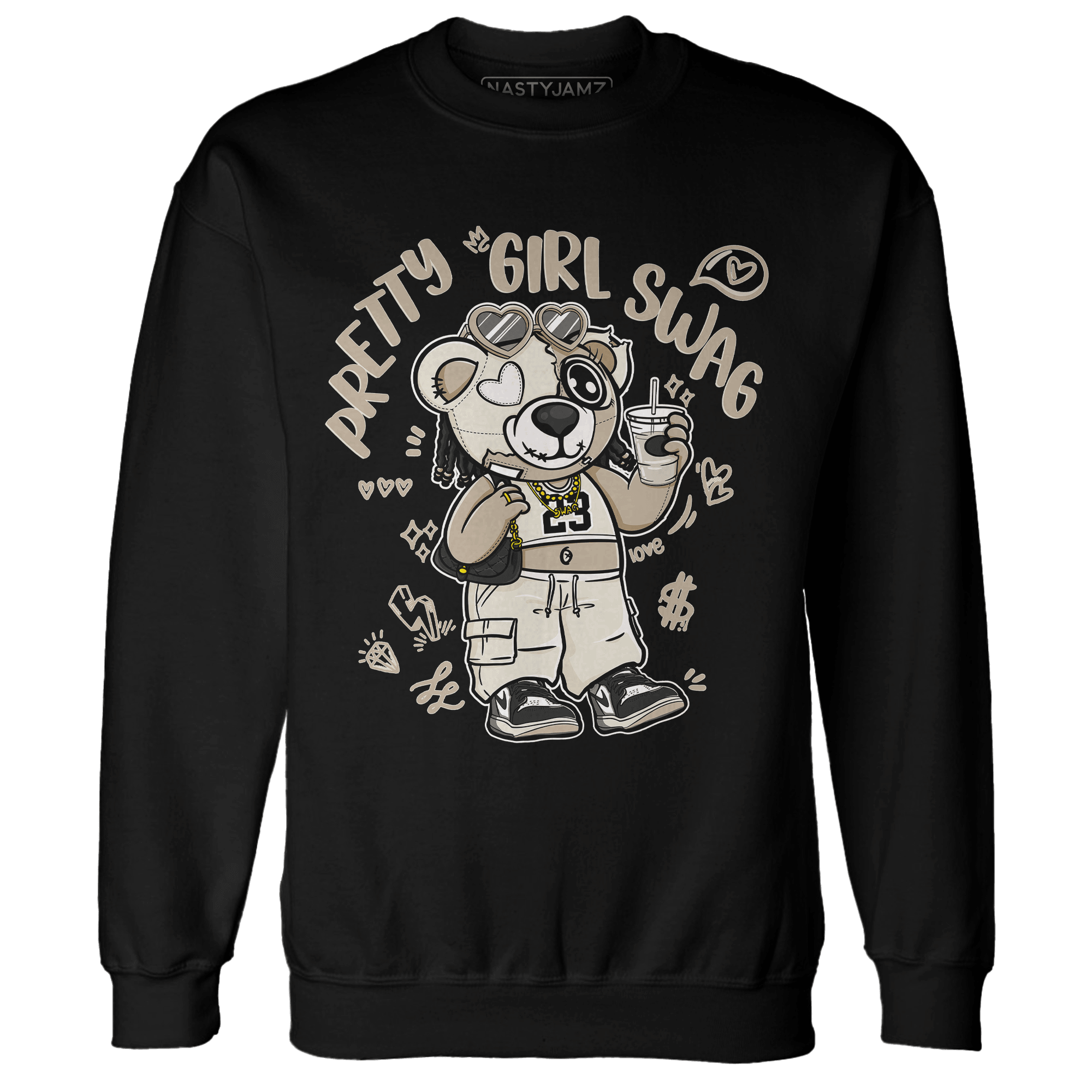 Latte 1s Sweatshirt Match Pretty Girl Swag BER - NastyJamz