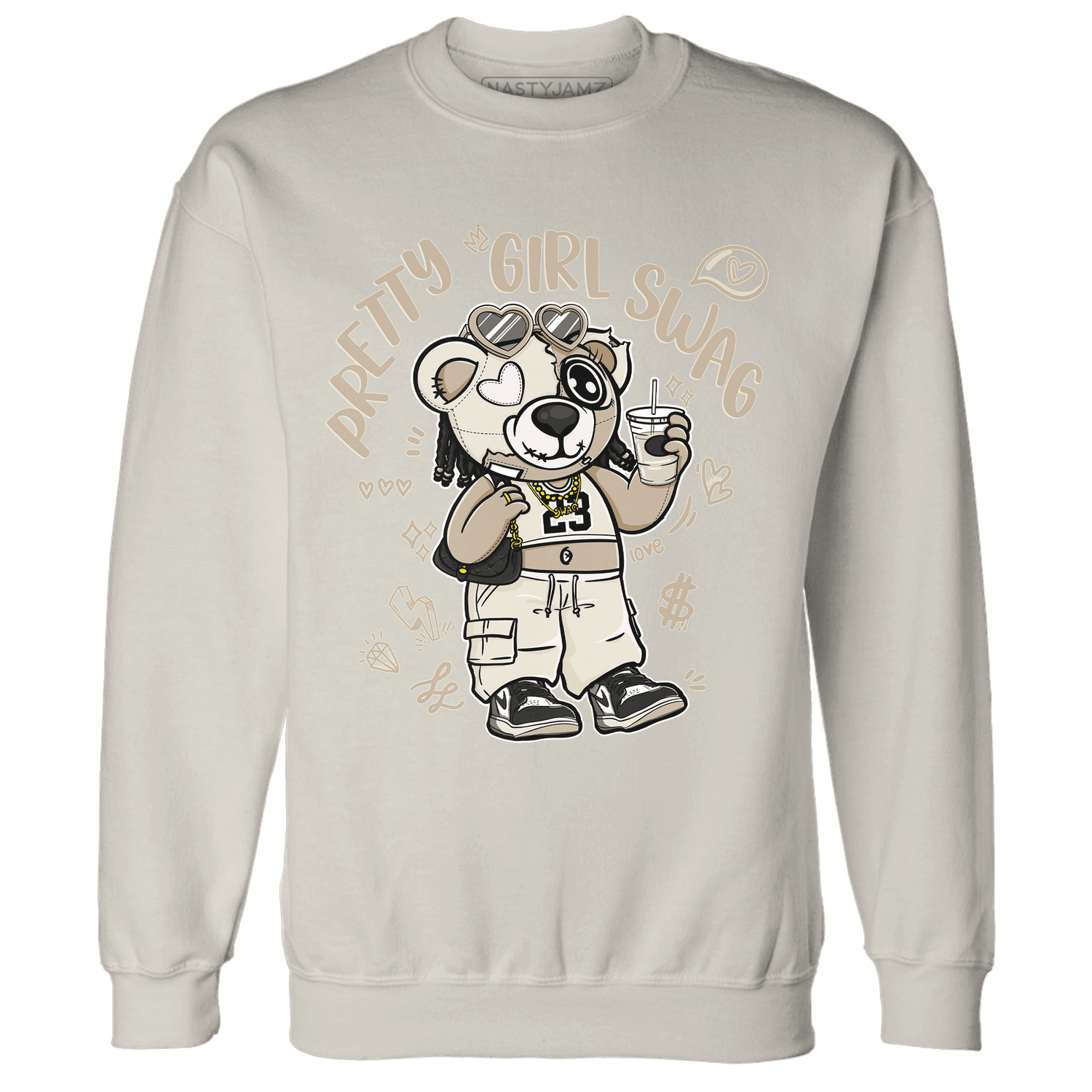 Latte 1s Sweatshirt Match Pretty Girl Swag BER - NastyJamz