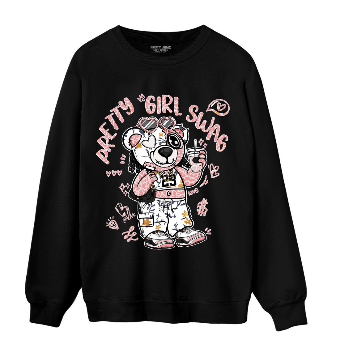 Red Stardust 3s Sweatshirt Match Pretty Girl Swag BER - NastyJamz