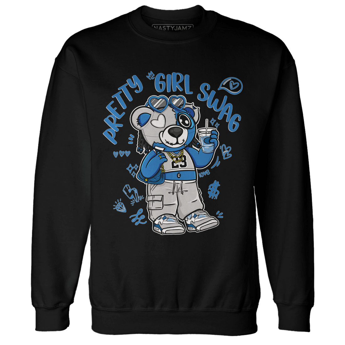 Industrial Blue 4s Sweatshirt Match Pretty Girl Swag BER - NastyJamz