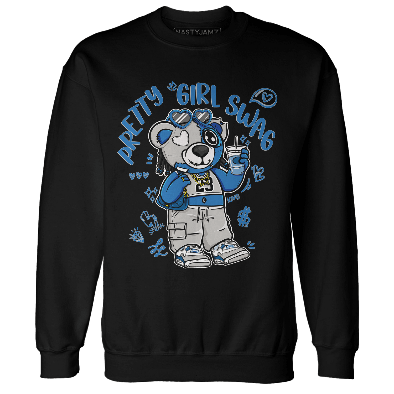 Industrial Blue 4s Sweatshirt Match Pretty Girl Swag BER - NastyJamz