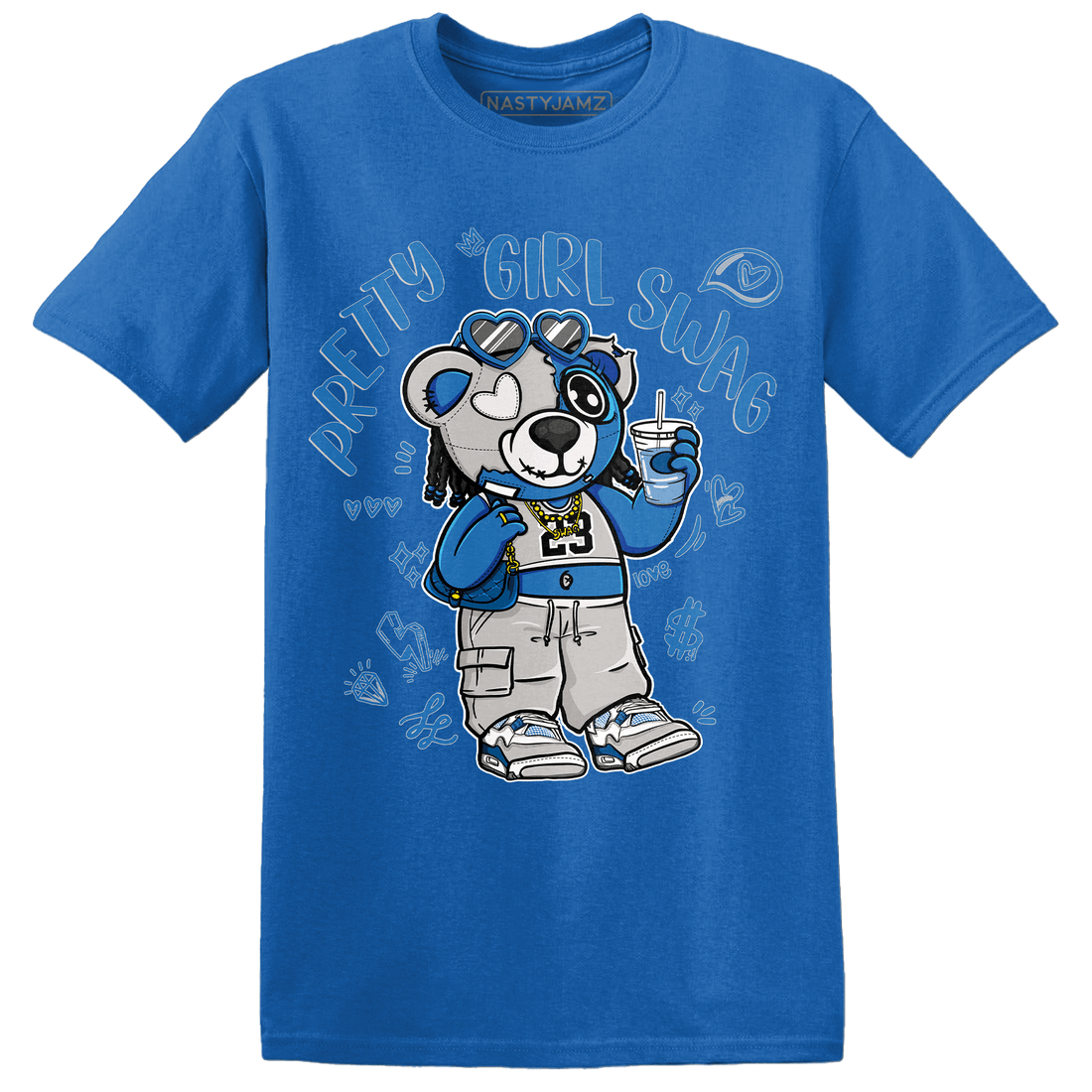 Industrial Blue 4s T Shirt Match Pretty Girl Swag BER - NastyJamz