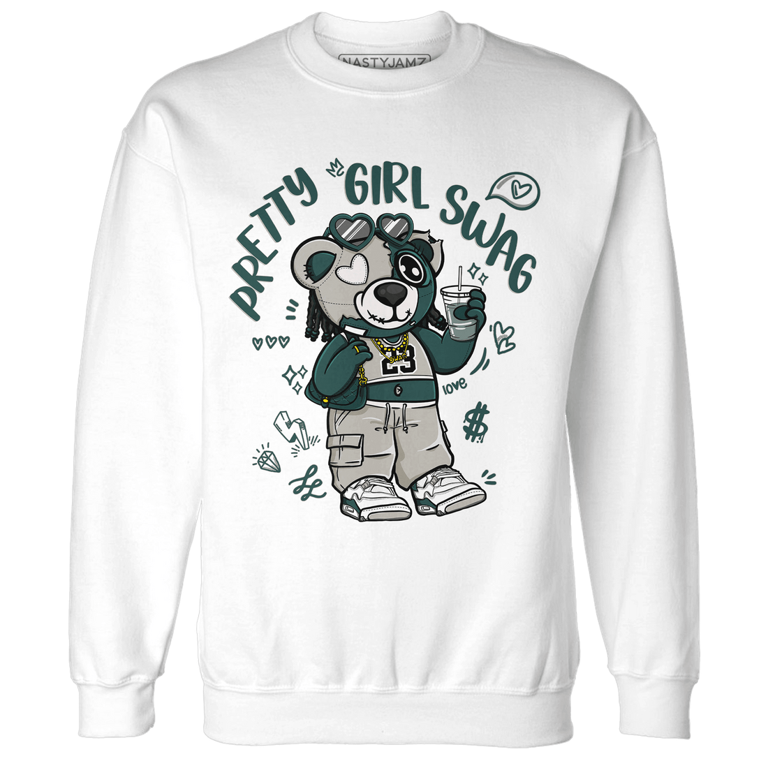 Oxidized Green 4s Sweatshirt Match Pretty Girl Swag BER - NastyJamz