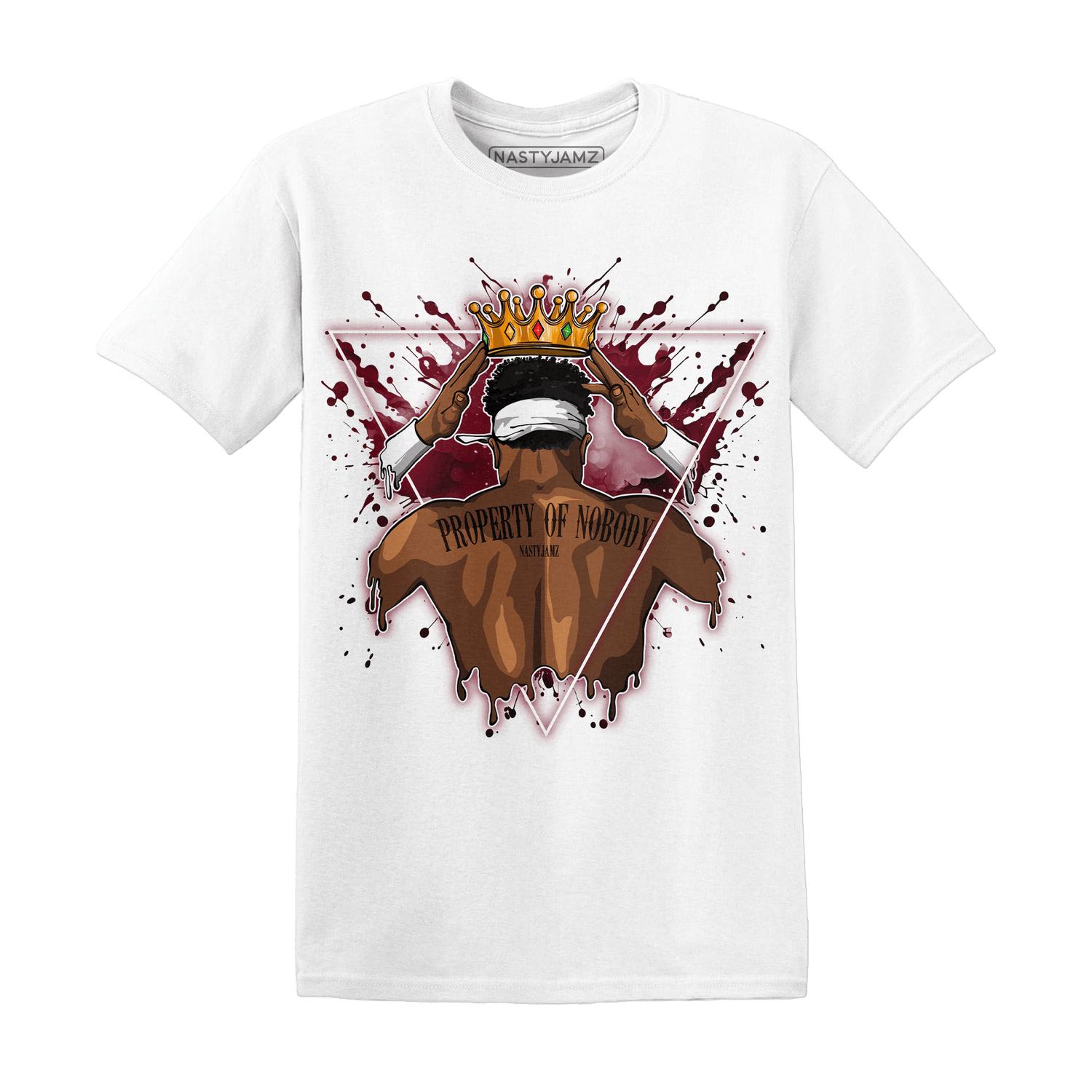 High White Team Red 1s T Shirt Match Property Of Nobody - NastyJamz