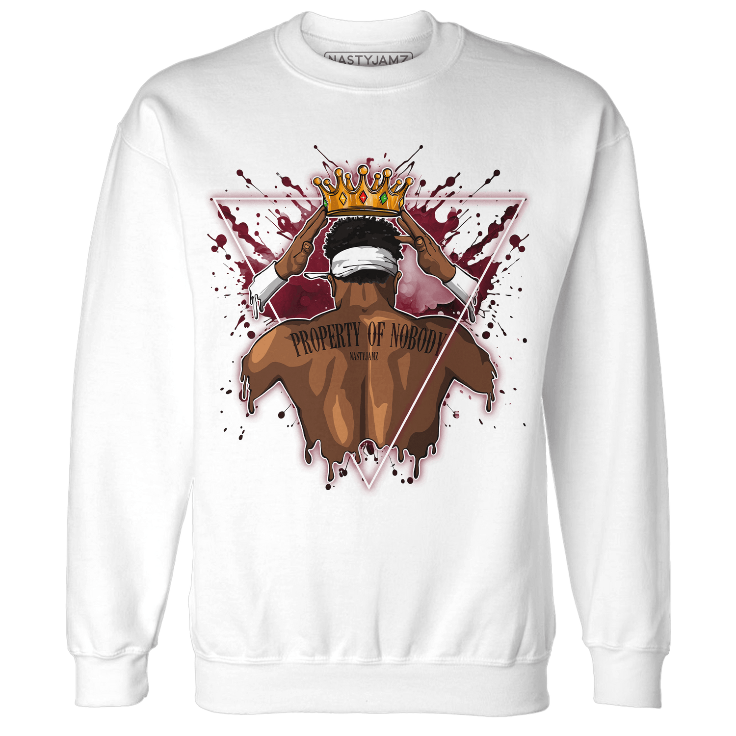 High White Team Red 1s Sweatshirt Match Property Of Nobody - NastyJamz