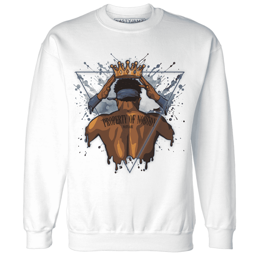 Mid Diffused Blue Grey 1s Sweatshirt Match Property Of Nobody - NastyJamz