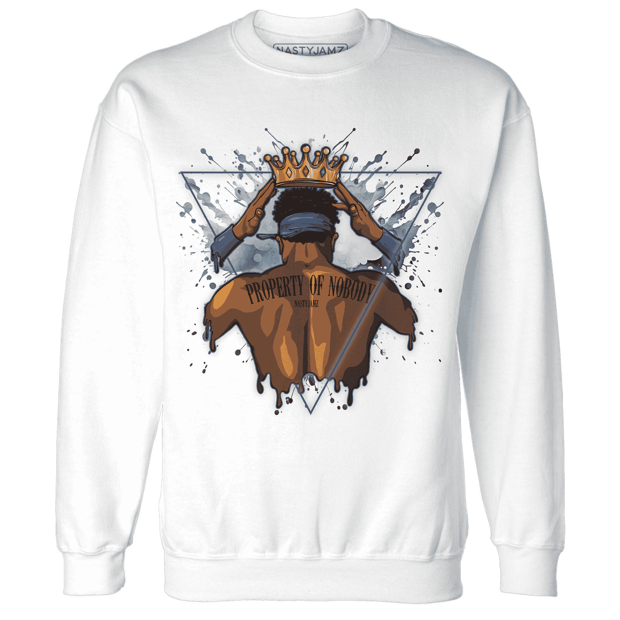 Mid Diffused Blue Grey 1s Sweatshirt Match Property Of Nobody - NastyJamz