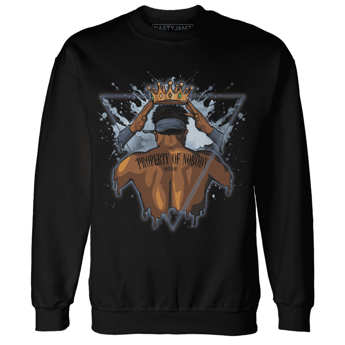 Mid Diffused Blue Grey 1s Sweatshirt Match Property Of Nobody - NastyJamz