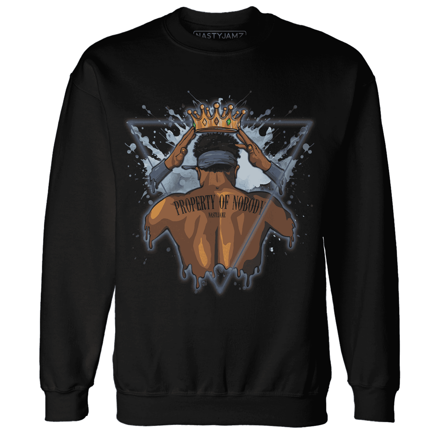 Mid Diffused Blue Grey 1s Sweatshirt Match Property Of Nobody - NastyJamz
